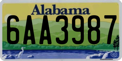 AL license plate 6AA3987