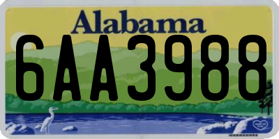 AL license plate 6AA3988