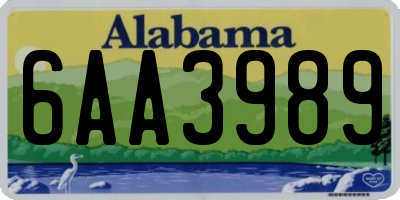 AL license plate 6AA3989