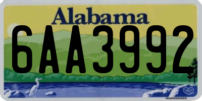 AL license plate 6AA3992