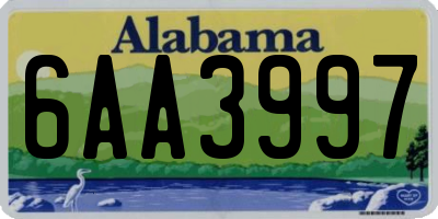 AL license plate 6AA3997