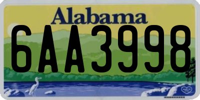 AL license plate 6AA3998