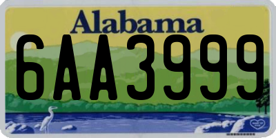 AL license plate 6AA3999
