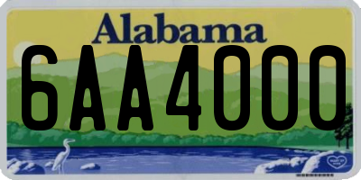 AL license plate 6AA4000