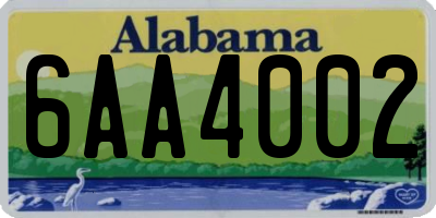 AL license plate 6AA4002