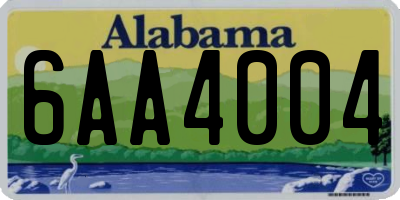 AL license plate 6AA4004