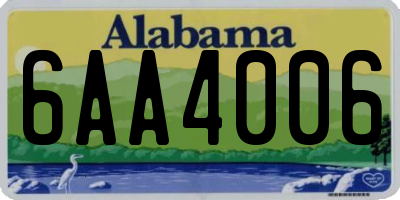 AL license plate 6AA4006