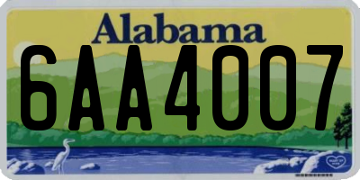 AL license plate 6AA4007