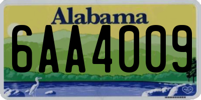 AL license plate 6AA4009