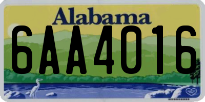 AL license plate 6AA4016