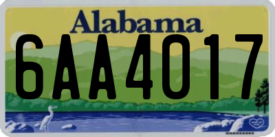 AL license plate 6AA4017