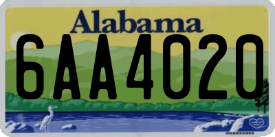 AL license plate 6AA4020