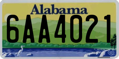 AL license plate 6AA4021