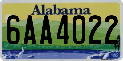 AL license plate 6AA4022