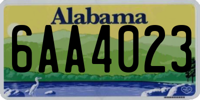AL license plate 6AA4023