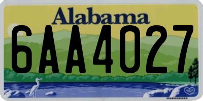 AL license plate 6AA4027
