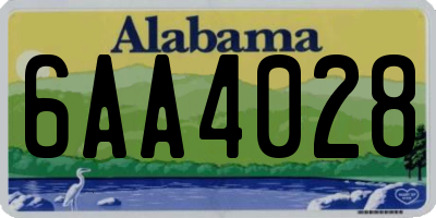 AL license plate 6AA4028