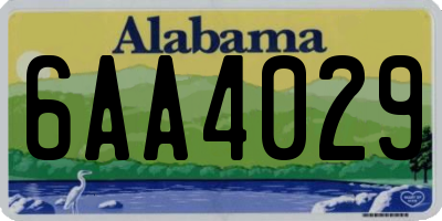 AL license plate 6AA4029