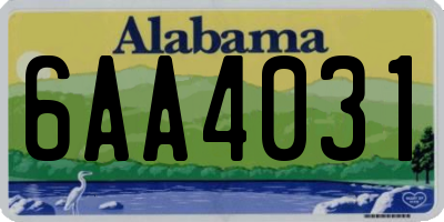 AL license plate 6AA4031