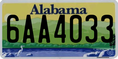 AL license plate 6AA4033