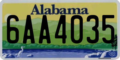 AL license plate 6AA4035