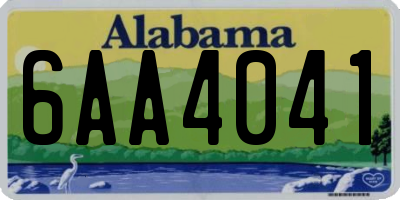 AL license plate 6AA4041