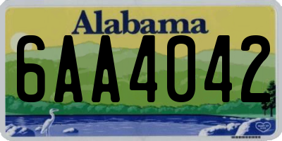 AL license plate 6AA4042