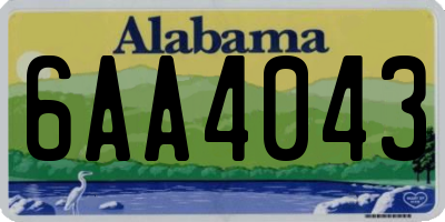 AL license plate 6AA4043