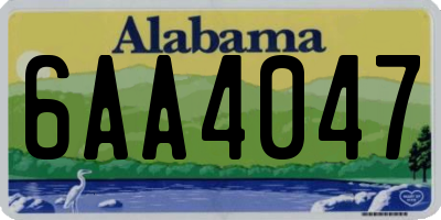 AL license plate 6AA4047