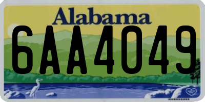 AL license plate 6AA4049