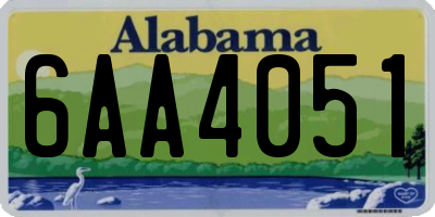 AL license plate 6AA4051
