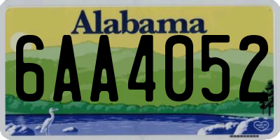 AL license plate 6AA4052