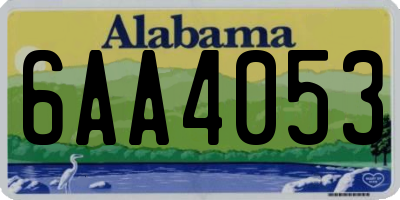 AL license plate 6AA4053