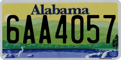 AL license plate 6AA4057