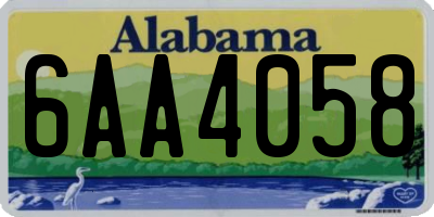 AL license plate 6AA4058