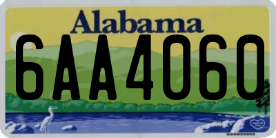 AL license plate 6AA4060