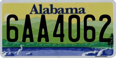 AL license plate 6AA4062