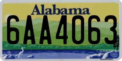 AL license plate 6AA4063