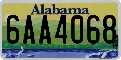 AL license plate 6AA4068
