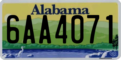 AL license plate 6AA4071