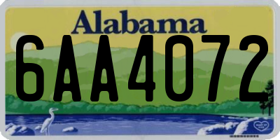AL license plate 6AA4072