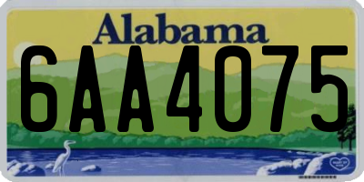 AL license plate 6AA4075