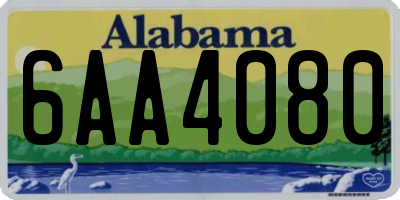 AL license plate 6AA4080