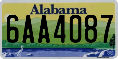 AL license plate 6AA4087