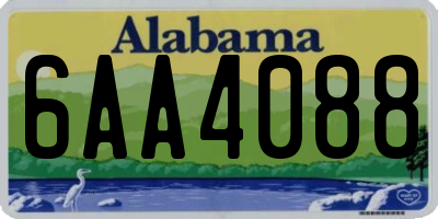 AL license plate 6AA4088