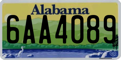 AL license plate 6AA4089