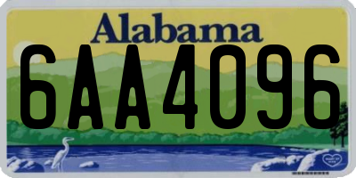 AL license plate 6AA4096