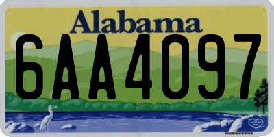 AL license plate 6AA4097