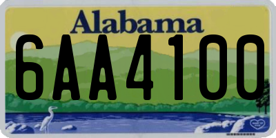 AL license plate 6AA4100