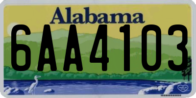 AL license plate 6AA4103